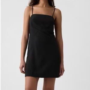 GAP Black Linen Blend Mini Dress 12 Tall